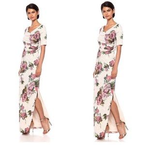Adrianna Papell Floral Print Long Dress
